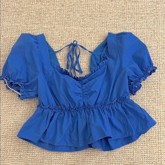 NWOT Day + Moon Puff Sleeve Top - Picture 2 of 4